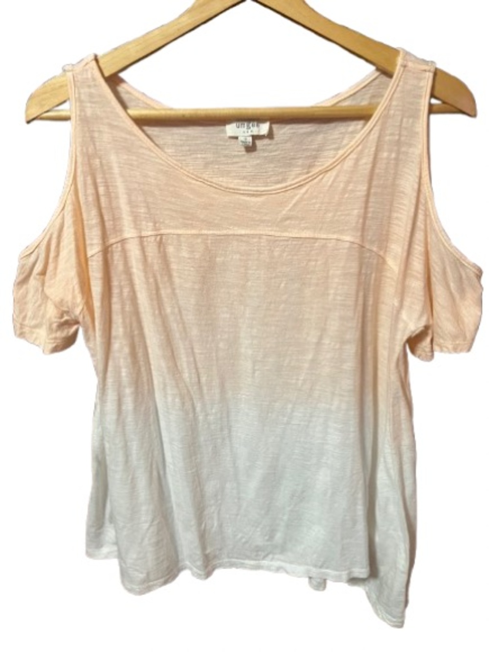 Umgee Peach-to-Cream Cold-Shoulder Tank Top Size Small